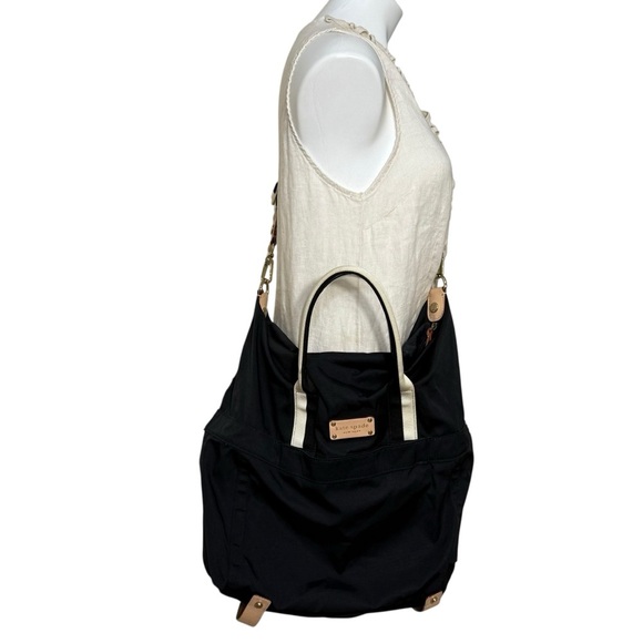 kate spade Handbags - Kate Spade Overnight Handbag Duffle tote Bag Black Nylon leather straps